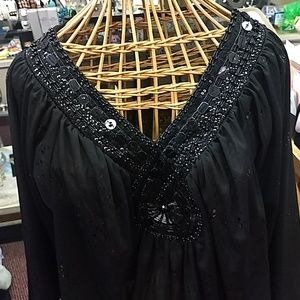 Black sheer lovely flowy Size L